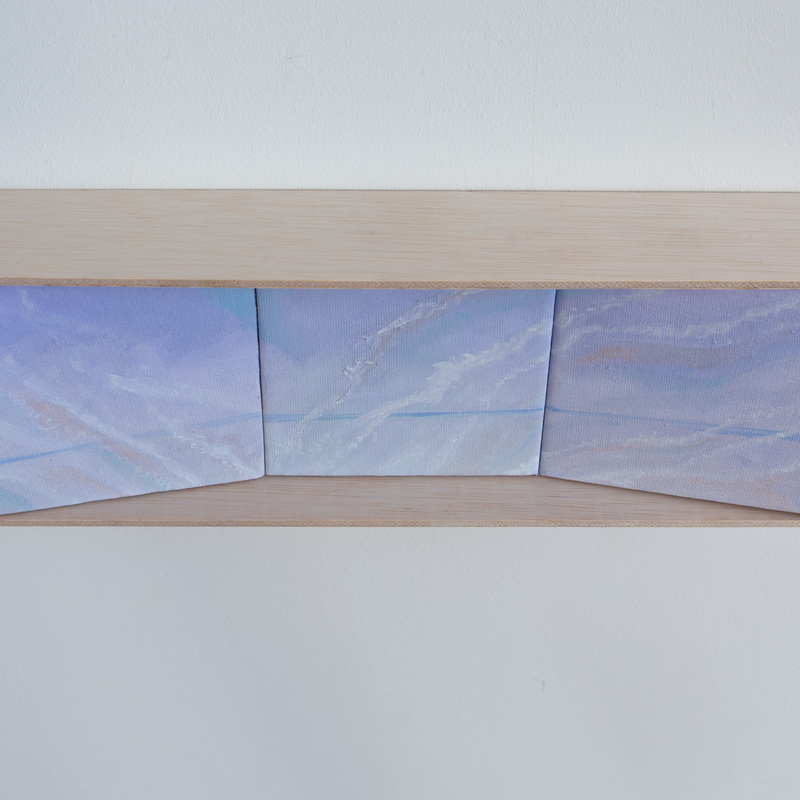 Ideeën uit de Lucht - 2026 - 32x11x5 cm (incl. lijst) - Olieverf op canvas, hout